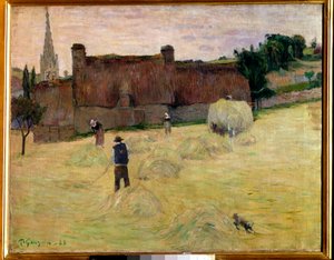 Hay in Brittany by Paul Gauguin