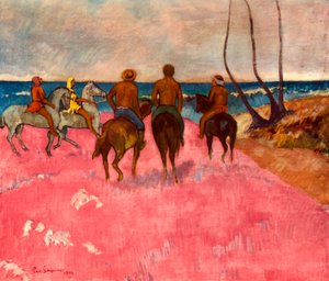 Horsemen on the Shore by Paul Gauguin