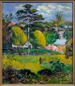 Landscape, Maybe Tahiti by Paul Gauguin