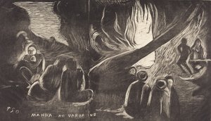 Mahna no Varua Ino The Devil Speaks, 1894-1895 by Paul Gauguin