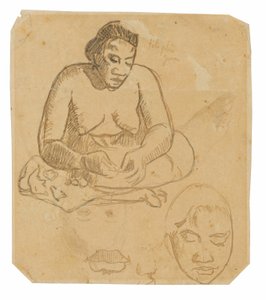 Seated Tahitian Woman; Standing Tahitian Woman by Paul Gauguin