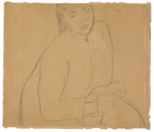 Seated Tahitian Woman (related to the painting Te faaturuma [Reverie])