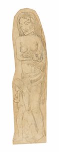 Sketch of Maori Woman and Child by Paul Gauguin