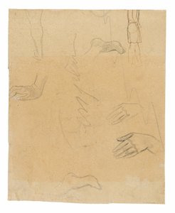Sketches of Figures, Hands, and Feet (related to the painting Aha oe feii? [What! Are You Jealous?]) by Paul Gauguin