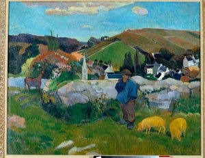 The Pork Guardian in Brittany in 1888 by Paul Gauguin