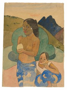 Two Tahitian Women in a Landscape