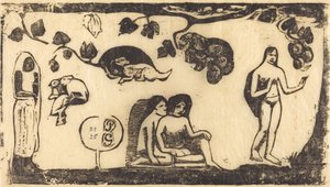 Women, Animals and Foliage Femmes, animaux et feuillages by Paul Gauguin