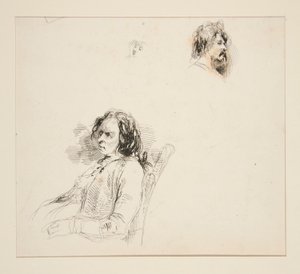 Three Sketches on the Same Plate by Paul Gavarni