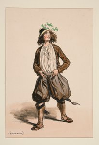 Goatherd. Straw Hat by Paul Gavarni