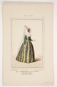 Costume of Mme Gondelaurier, Played by Mme Dabadier by Paul Gavarni