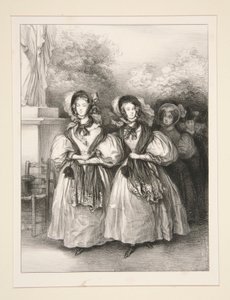 Two Sisters by Paul Gavarni