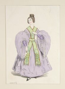 In the Evening. (March 1835.) Dress in Silk Muslin... by Paul Gavarni