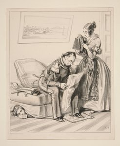 To Be a Victim of a Husband Who Abuses Your Position, Makes Himself Comfortable... by Paul Gavarni