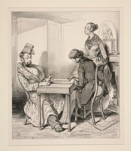 Spend the Whole Evening Playing the Part of a Stupid Husband, Who Wins Your Money... by Paul Gavarni