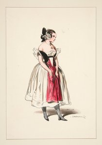 Milkmaid. Satin and Lace Bonnet. by Paul Gavarni