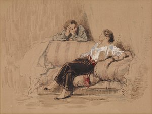 Lady on Sofa by Paul Gavarni