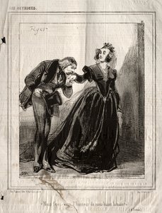 The Actresses: Will You Do Us the Honor of Kissing Our Hand? by Paul Gavarni