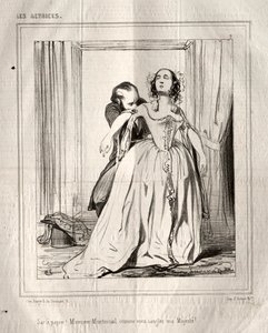 The Actresses: Paper Bag! Monsieur Montmirail, How You Strap My Majesty! by Paul Gavarni