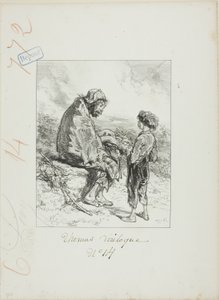 Les Propos de Thomas Vireloque: Not taught anything?-yet stupid already by Paul Gavarni