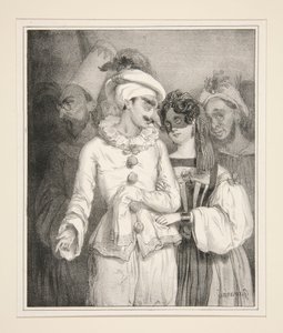 Masquerade, after a Watercolor Belonging to the Author by Paul Gavarni