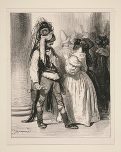 Poor Elvire, Swept Away by the Waves of the Musard Ball by Paul Gavarni