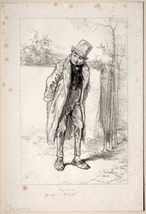 Parisian Physiognomies: In the Marais. Here, Azor! Here! by Paul Gavarni