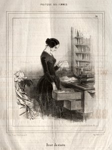 Politique des Femmes: Droit de visite, 1843 by Paul Gavarni