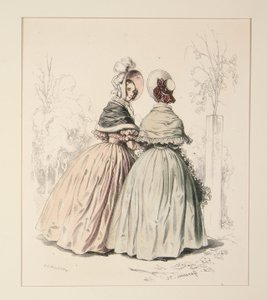 Dress in Irish Poplin and Satin Levantine by Paul Gavarni