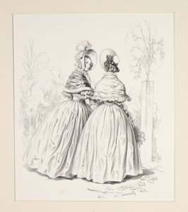 Dress in Irish Poplin and Satin Levantine... by Paul Gavarni