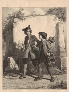 Rousseau and his Friend Bacle by Paul Gavarni