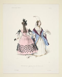 Original Costumes for the Balls of 1834. 5 and 6. by Paul Gavarni