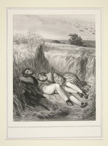 A Nest in the Wheat by Paul Gavarni