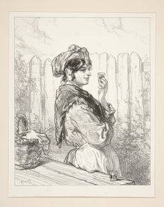 A Brunette with Brandy by Paul Gavarni