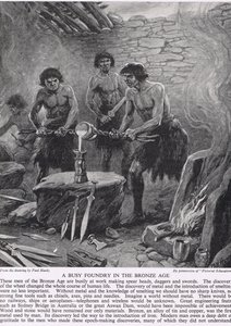 A Busy Foundry in the Bronze Age, illustration from 