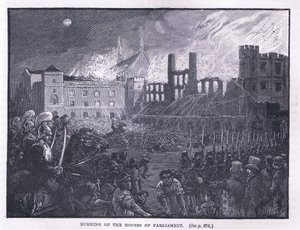 Burning of the Houses of Parliament 1834 by Paul Hardy