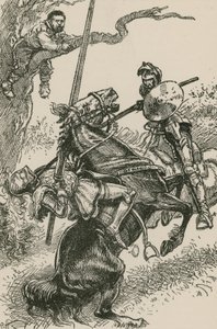 The Knight of the Mirrors was Hurried, in Spite of Himself, Over His Horse