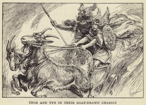Thor and Tyr in their Goat-drawn Chariot