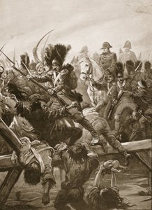 When the remnant of the Guard was seen clearing a way for the Emperor, there was a rush, illustration from 