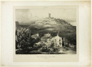 The Tower of Mont-Perrou, Seen from the Banks of the Allier by Paul Huet