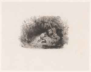 Title Page with Man Reading with Dog in a Forest