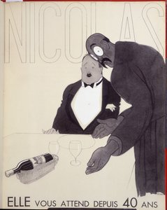 She Has Been Waiting for You for 40 Years - Advertisement for Nicolas, Drawing by Paul Iribe by Paul Iribe