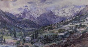 An Alpine View by Paul Jacob Naftel