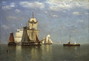 Ships lying off Flushing by Paul Jean Clays