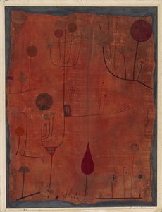 Fruits on Red by Paul Klee