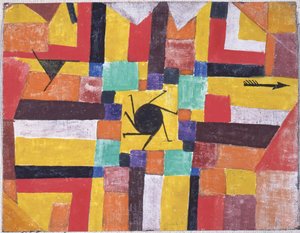 With the Rotating Black Sun and the Arrow by Paul Klee