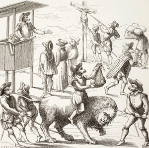 Allegorical Picture of Excesses by the Huguenots by Paul Lacroix