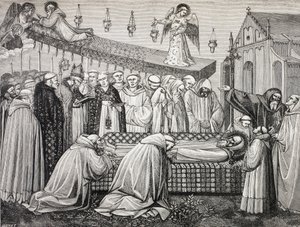 Death of Saint Benedict of Nursia in the Abbey of Monte Cassino by Paul Lacroix