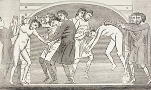 Saints Savin and Cyprian Having Their Flesh Torn by Iron Hooks (After 11th Century Fresco) by Paul Lacroix