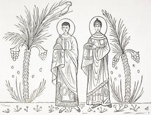 St. Cecilia and Her Husband Valerian (after a 3rd or 4th century mosaic) by Paul Lacroix