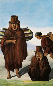 Poultry seller, beggar and labourer, Colombia, engraving by Paul Legrand from Travels in the Republic of Colombia in the years 1822 and 1823, by Gaspard Theodore Mollien, South America